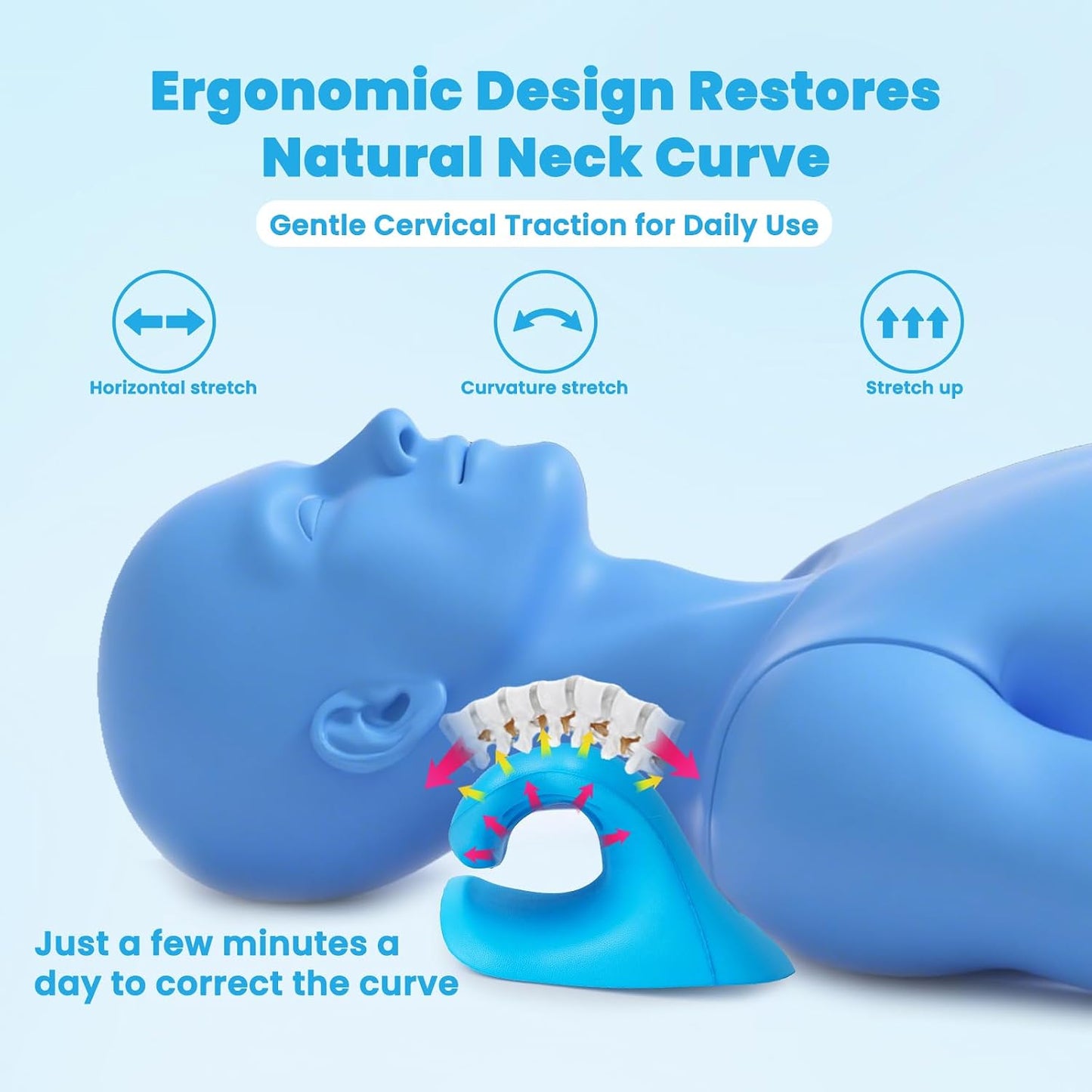 Almohada Cervical De Tracción - Alivio Para El Dolor De Cuello Y Hombros