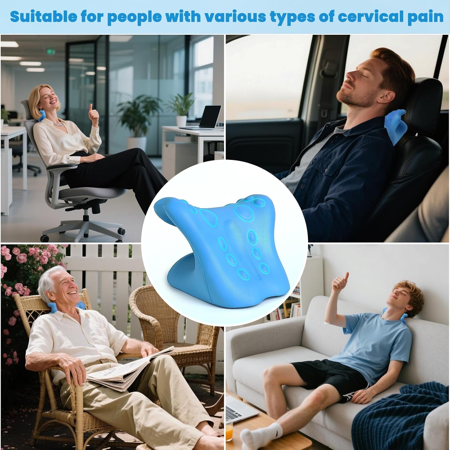 Almohada Cervical De Tracción - Alivio Para El Dolor De Cuello Y Hombros