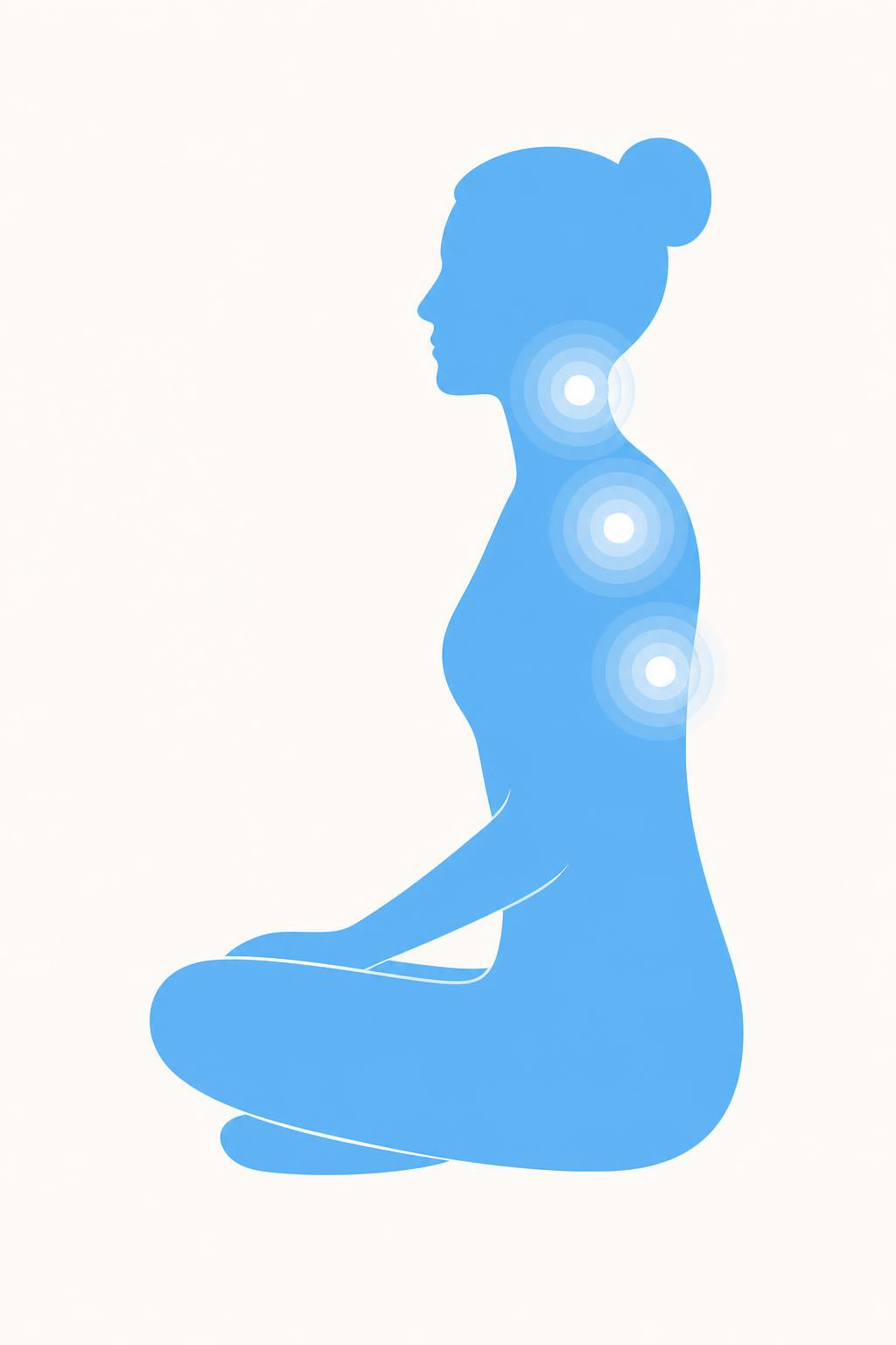 Silueta mostrando las zonas donde actúa la almohada cervical